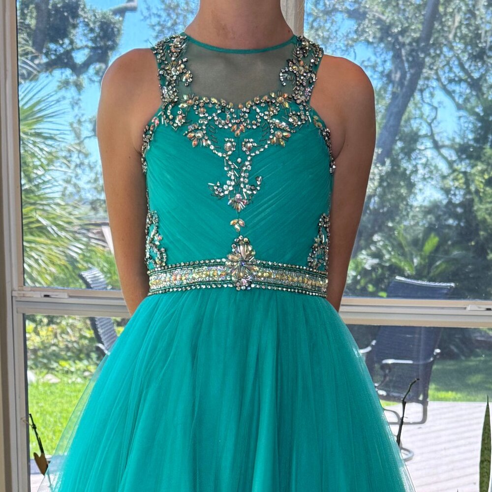 Teal ball gown